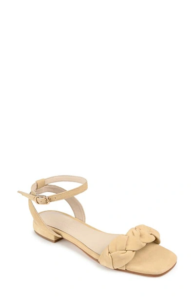 Journee Signature Sellma Braided Ankle Strap Sandal In Tan/beige
