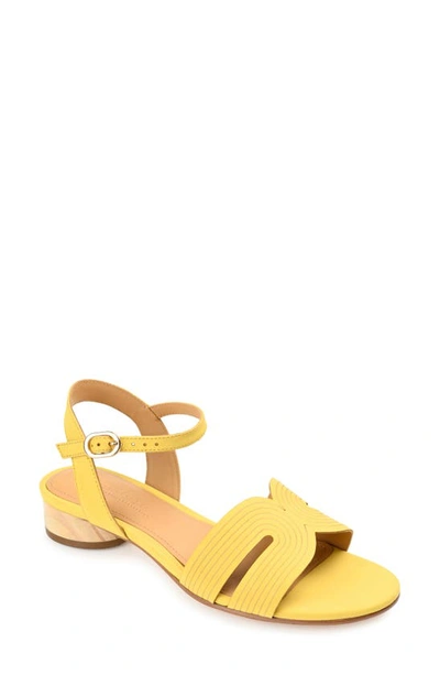 Journee Signature Starlee Ankle Strap Sandal In Yellow