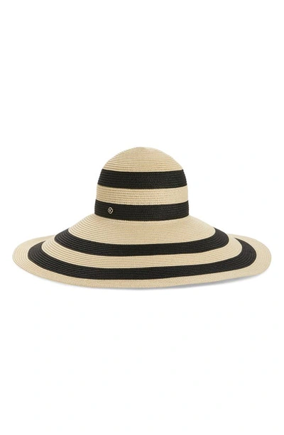 Kate Spade Striped Sun Hat In Black