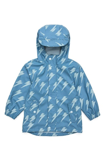 Snapper Rock Kids' Little Boy's & Boy's Waterproof Lightning Print Raincoat In Blue