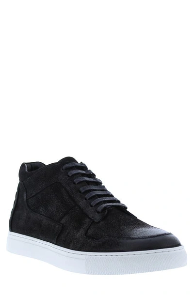 Zanzara Bobby Leather High Top Sneaker In Black