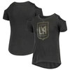 5TH AND OCEAN BY NEW ERA GIRLS YOUTH 5TH & OCEAN BY NEW ERA BLACK LAFC COLD SHOULDER T-SHIRT