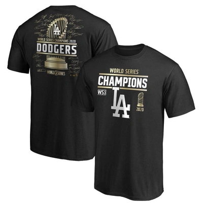 Fanatics Men's Big And Tall Black Los Angeles Dodgers 2020 World Series Champions Signature Roster T-shirt