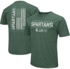 COLOSSEUM COLOSSEUM HEATHER GREEN MICHIGAN STATE SPARTANS OHT MILITARY APPRECIATION FLAG 2.0 T-SHIRT