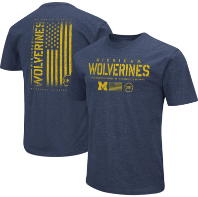 Colosseum Navy Michigan Wolverines Oht Military Appreciation Flag 2.0 T-shirt