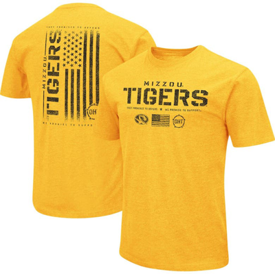 Colosseum Gold Missouri Tigers Oht Military Appreciation Flag 2.0 T-shirt