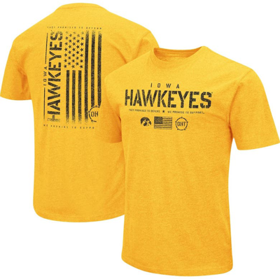 Colosseum Gold Iowa Hawkeyes Oht Military Appreciation Flag 2.0 T-shirt
