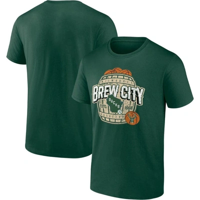 Fanatics Branded Hunter Green Milwaukee Bucks Brew City Hometown Collection T-shirt