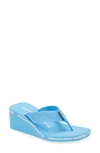 Alexander Wang Logo-print Thong-strap Sandals In Island Sea