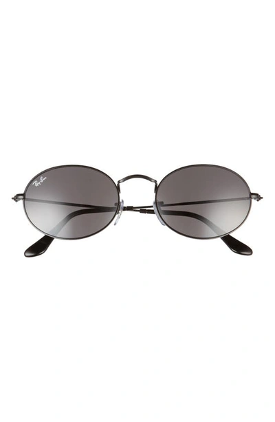 Ray Ban 54mm Round Sunglasses In Transparent Grey/ Dark Blue
