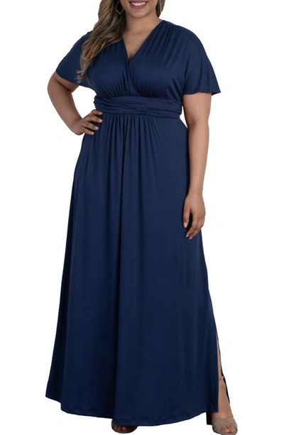 Kiyonna Vienna Maxi Dress In Navy