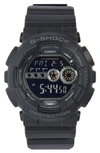 G-shock Men's Xl Digital Black Resin Strap Watch Gd100-1b In Black