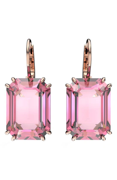 Swarovski Millenia Crystal Drop Earrings In Pink