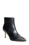 L Agence Aimee Pointed Toe Bootie In Black Leather