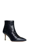 L Agence Aimee Pointed Toe Bootie In Midnight Croc