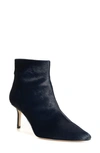 L Agence Aimee Pointed Toe Bootie In Midnight Hair Calf