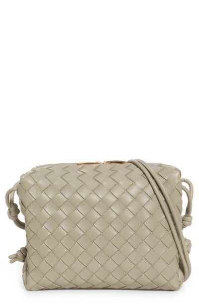 Bottega Veneta Small Intrecciato Leather Shoulder Bag In Travertine-gold