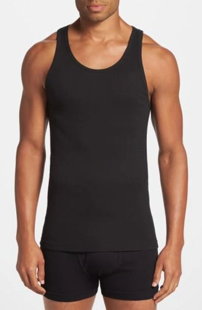 Calvin Klein Pack Of Two Cotton Classics Cotton Tank Top In Black
