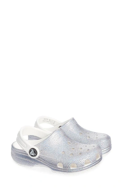 Crocs Kids' Glitter Classic Cutie Clog In White/ Multi