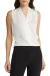 Gucci 'mila' Sleeveless Stretch Silk Blouse In White