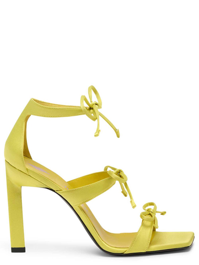 Attico Bow-detail 80cm Leather Sandals In Yellow