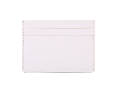 Jil Sander Debossed-logo Leather Cardholder In White