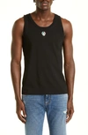 Dolce & Gabbana Black Embroidered Logo Tank Top In Black