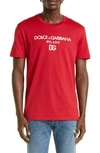 Dolce & Gabbana Dg Embroidered T-shirt In Bright Red