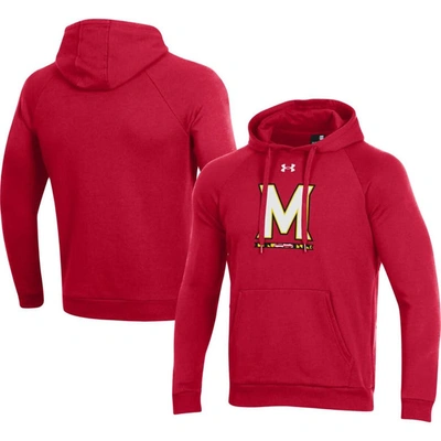 UNDER ARMOUR UNDER ARMOUR RED MARYLAND TERRAPINS PRIMARY SCHOOL LOGO ALL DAY RAGLAN PULLOVER HOODIE
