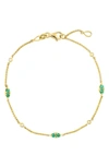 Bony Levy El Mar Diamond & Emerald Station Bracelet In 18k Yellow Gold