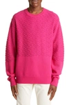 Versace Greca Signature Wool Blend Knit Sweater In Fuxia