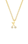 EF COLLECTION EF COLLECTION DIAMOND MINI CHERRY PENDANT NECKLACE