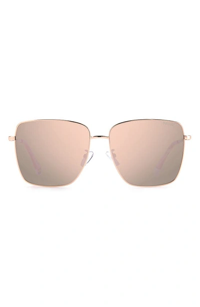 Polaroid 59mm Polarized Square Sunglasses In Gold Copper / Rose Gold