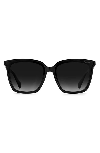 Polaroid 64mm Polarized Square Sunglasses In Black / Gray Sf Pz