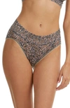 Hanky Panky Floral Print Lace Briefs In Animal Kingdom