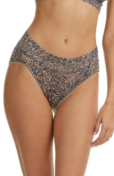 Hanky Panky Floral Print Lace Briefs In Animal Kingdom
