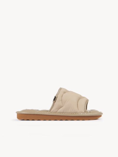 Chloé Maxie Quilted Sandals In Orange