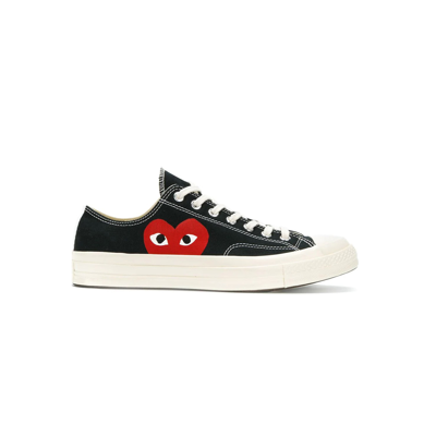 Comme Des Garçons Play Lace-up Sneakers In Black