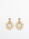 MASSIMO DUTTI ROUND PAPER EARRINGS