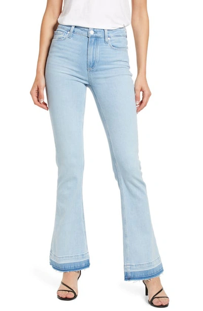 Paige Laurel Canyon Release Hem High Waist Bootcut Jeans In Kitley Distressed