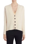 Jil Sander Boiled Wool Cardigan In Natural