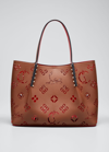 Christian Louboutin Cabarock Large Loubinthesky Perforated Tote Bag In Sunrise