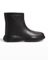 PRADA RUBBER LOGO PULL-ON RAIN BOOTIES