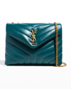 Saint Laurent Loulou Small Matelasse Calfskin Flap-top Shoulder Bag In Sea Turquoise