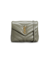 Saint Laurent Loulou Toy Ysl Matelasse Calfskin Envelope Crossbody Bag In Grey Khaki