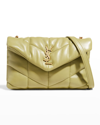 Saint Laurent Loulou Toy Ysl Puffer Quilted Lambskin Crossbody Bag In Pistache