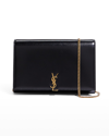 SAINT LAURENT YSL MONOGRAM WALLET ON CHAIN IN SMOOTH LEATHER