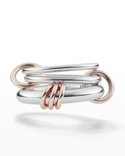 Spinelli Kilcollin Men's 18k Rose Gold 3-link Ring In Sterling Silver