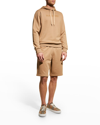 Burberry Raphael Logo Cotton Jersey Sweat Shorts In Camel