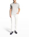 Onia Men's Linen Polo Shirt In Light Heather Grey